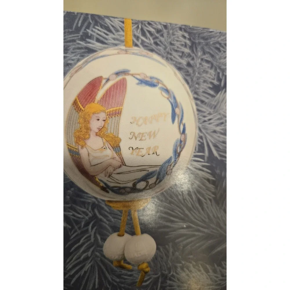 Lladro Angelic Wishes Ball Ornament Happy New Year Porcelain Spain w/ Box Rare